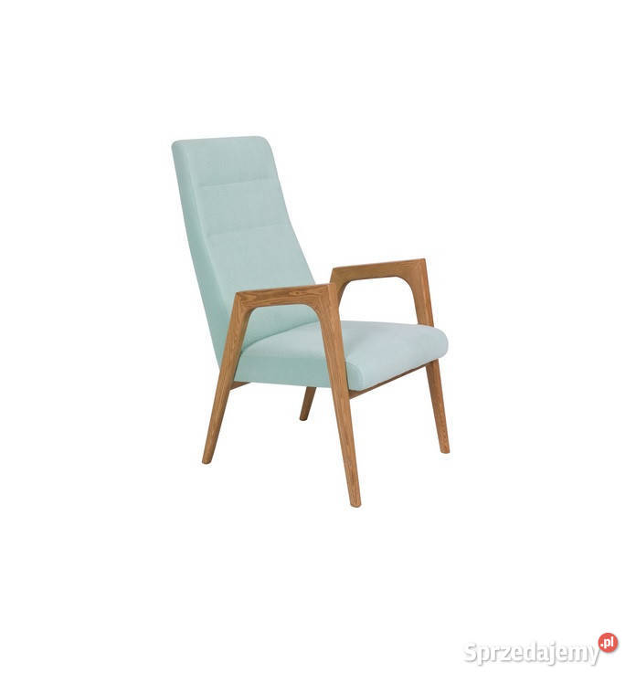 NANO Fotel - fotel z wysokim oparciem i drewnianymi poręczam