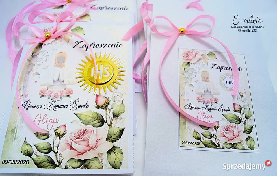 Zaproszenia 3D I Komunia Św spersonalizowane i z Zielona Góra