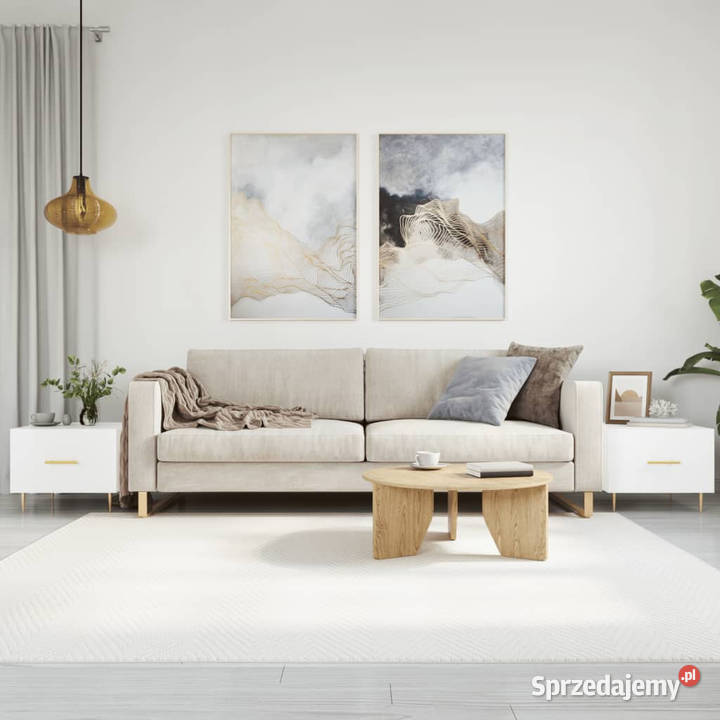 Stoliki kawowe 2 białe z połyskiem 50x50x40 mazowieckie Warszawa