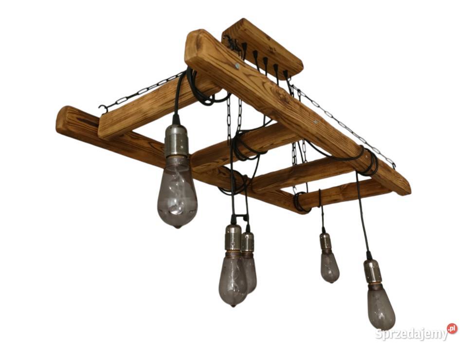 Ręcznie robiona lampa ze starego drewna Vintage Gdańsk