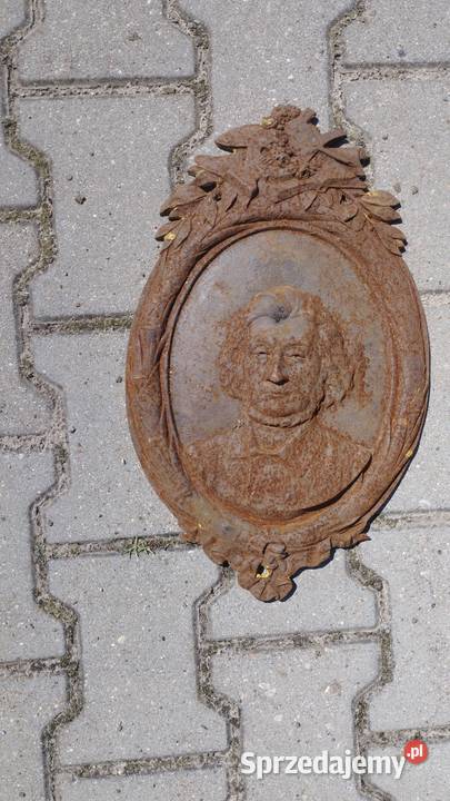 Żeliwna plakietka Adam Mickiewicz z 1898 r