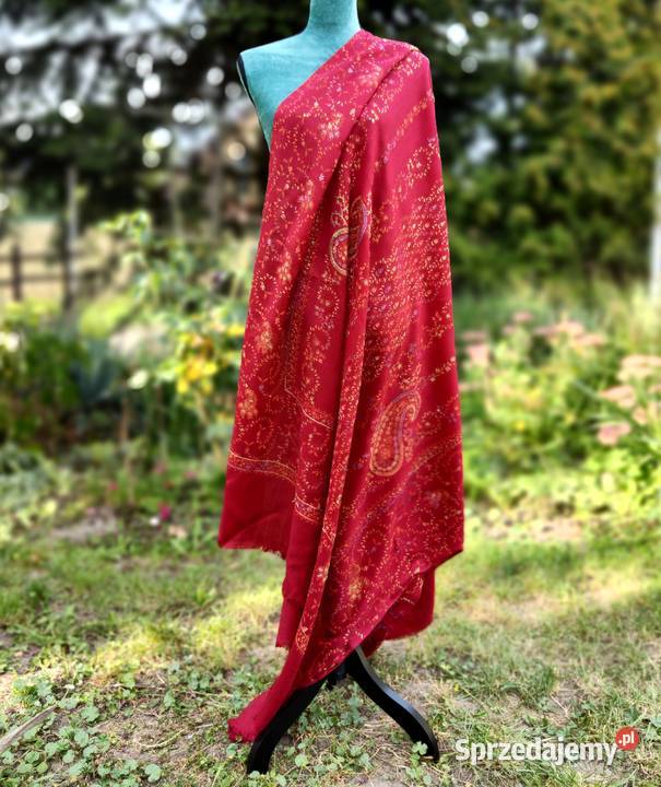 Duży szal orientalny indyjski haftowany haft Pozostałe zachodniopomorskie Szczecin
