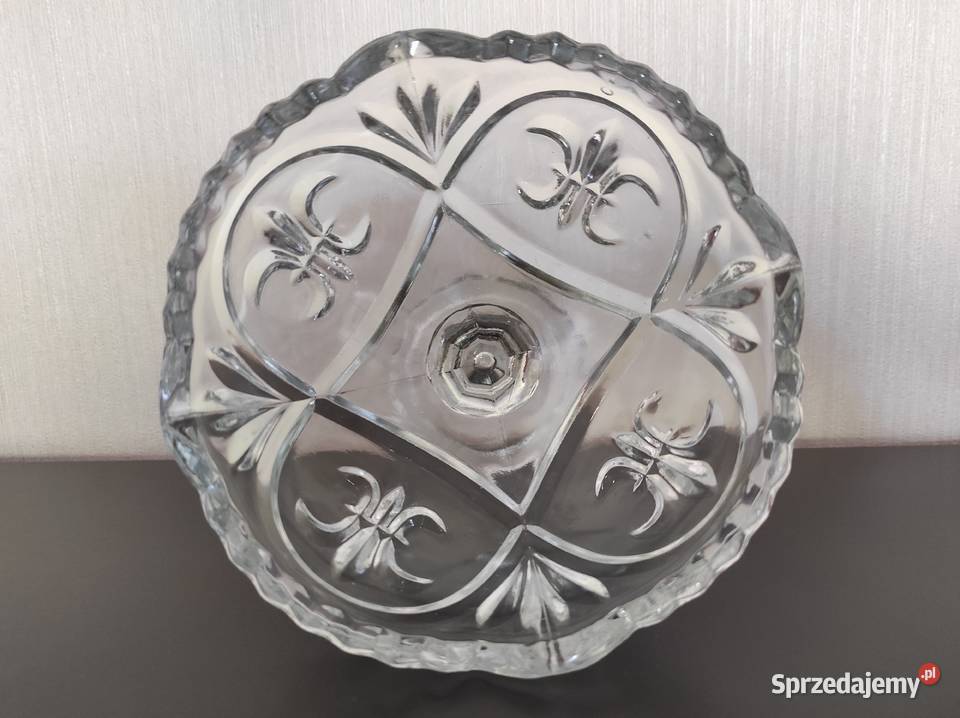 Cukiernica paterka Lilijka szkło Bohemia Czechy Białystok sprzedam