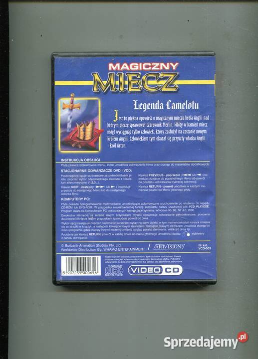 magiczny Miecz Legenda Camelotu Film DVD Filmy