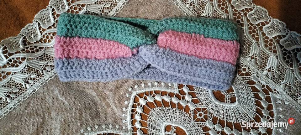 Ręcznie robiona opaska na głowę ciepła Częstochowa