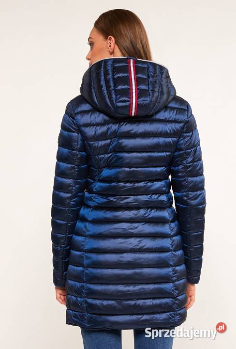 EKSKLUZYWNY płaszcz pikowany damski biały ozdoby Łapy