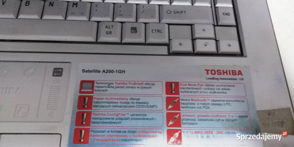 LAPTOP TOSHIBA SATELLITE A200 120GB 2GB RAM Intel Core Duo Laptopy i netbooki Pabianice