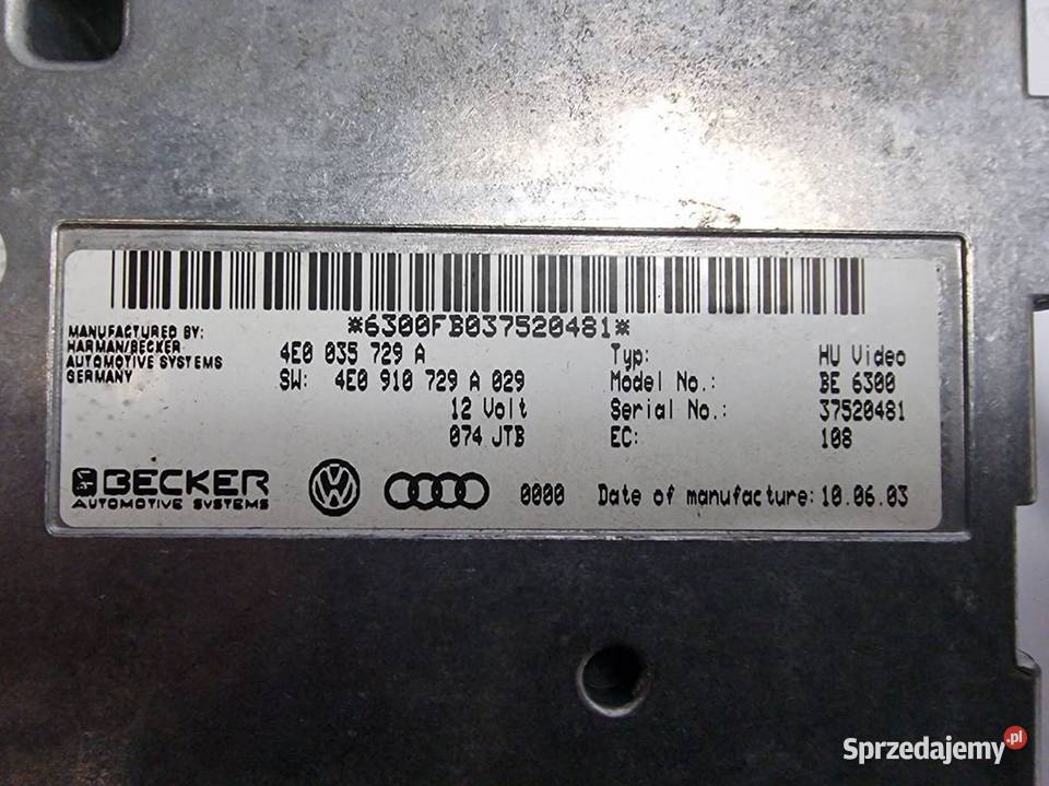 MODUŁ AUDI A8 D3 4E0035729A Lipno sprzedam