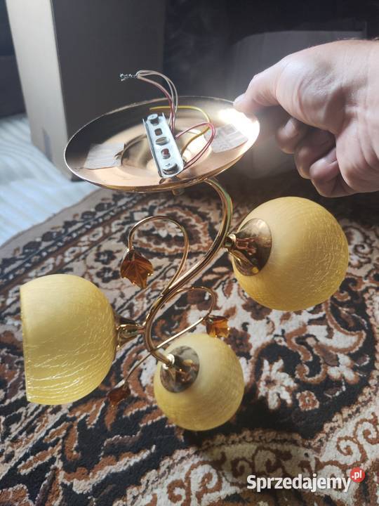Lampa sufitowa metal i szkło Kozłówek
