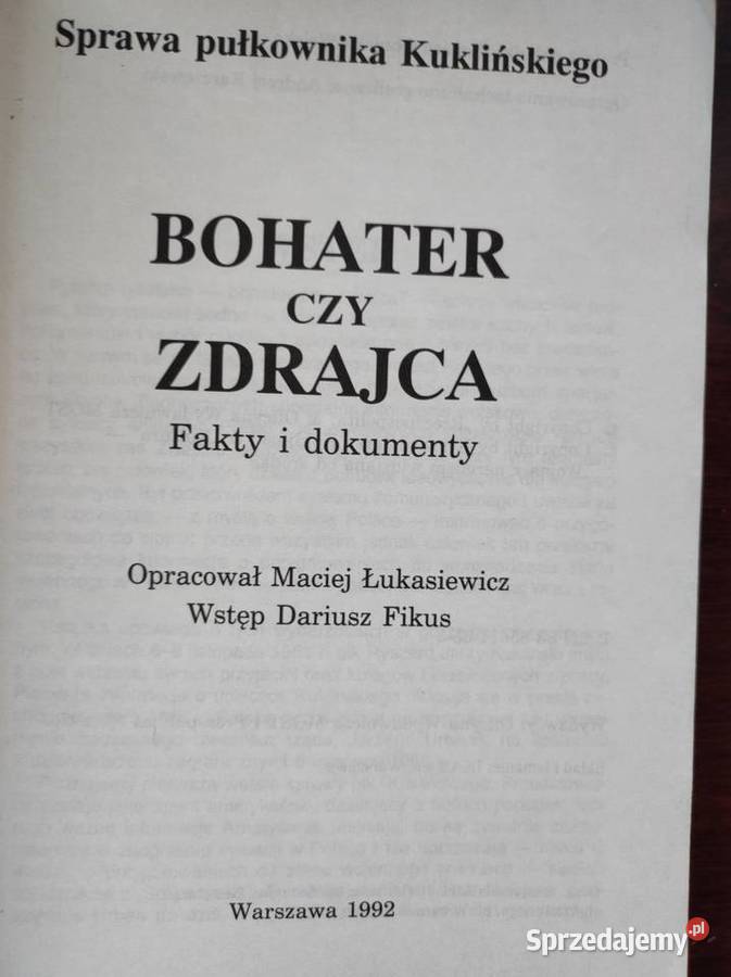 Bohater czy zdrajca Maciej Łukasiewicz Kielce