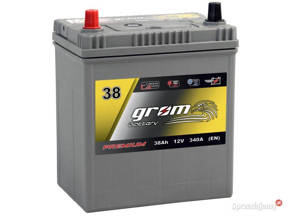 Akumulator GROM Premium 38Ah 340A Japan Lewy akumulatory Układ elektryczny Koszalin