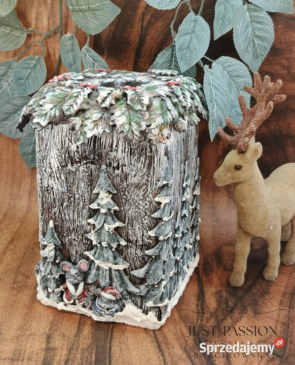 Domek z Drewna na Świeczkę Świąteczna Dekoracja Ostróda