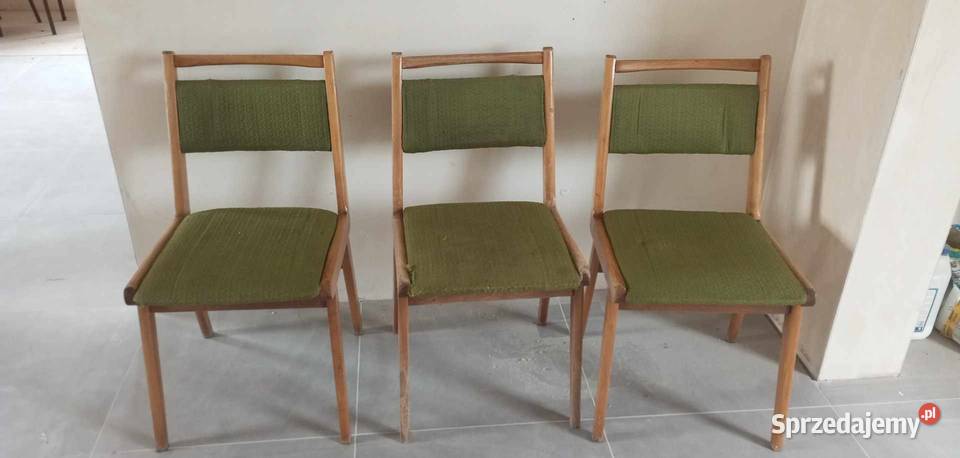 Krzesła drewniane prl małopolskie Wielka Wieś