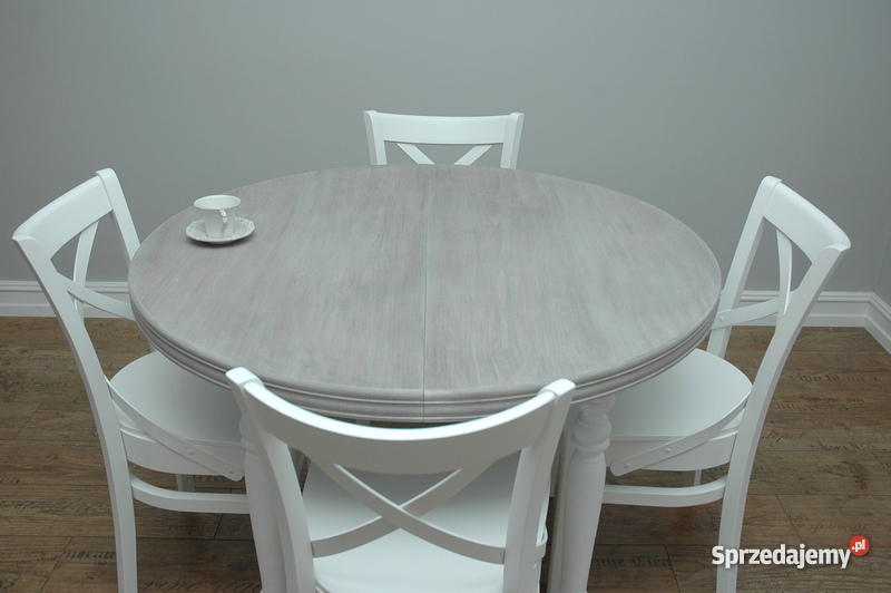 Prowansalski stół okrągły rozkładany ręki 110cm Warszawa