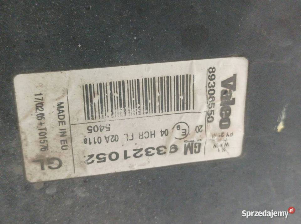 LAMPA PRZÓD LEWA EU 93321052 Opel Meriva I Lampy przednie