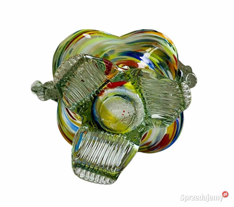 Wazon Koszyk Polskie Huty Szkła PRLu