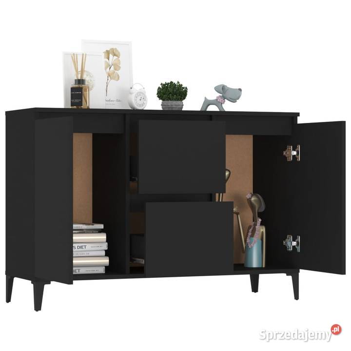 vidaXL Szafka czarna 104x35x70 materiał