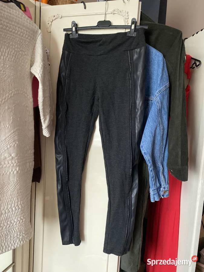 Legginsy getry szare popielate z wstawkami z Spodnie Kraków
