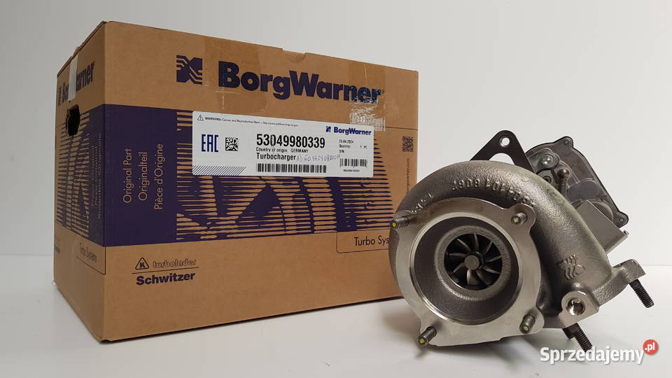 Nowa turbosprężarka BorgWarner KKK 53049980339 osobowe