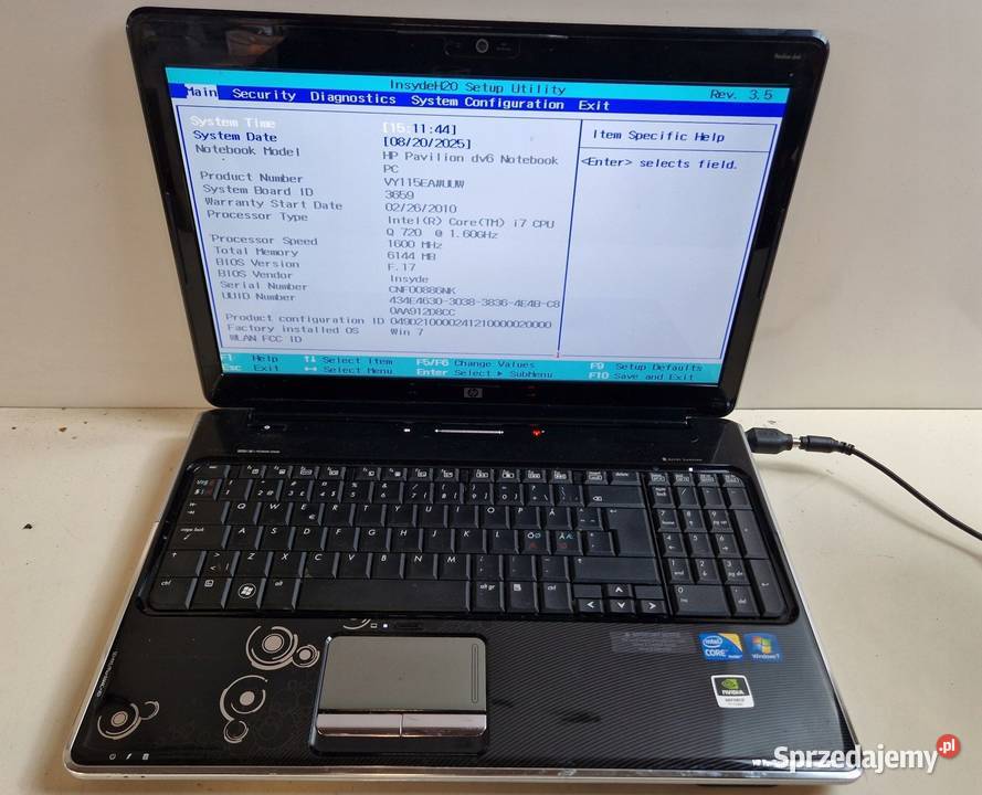 HP Pavilion dv6 156 i7 RAM 8GB SSD 240GB HP/Compaq sprzedam