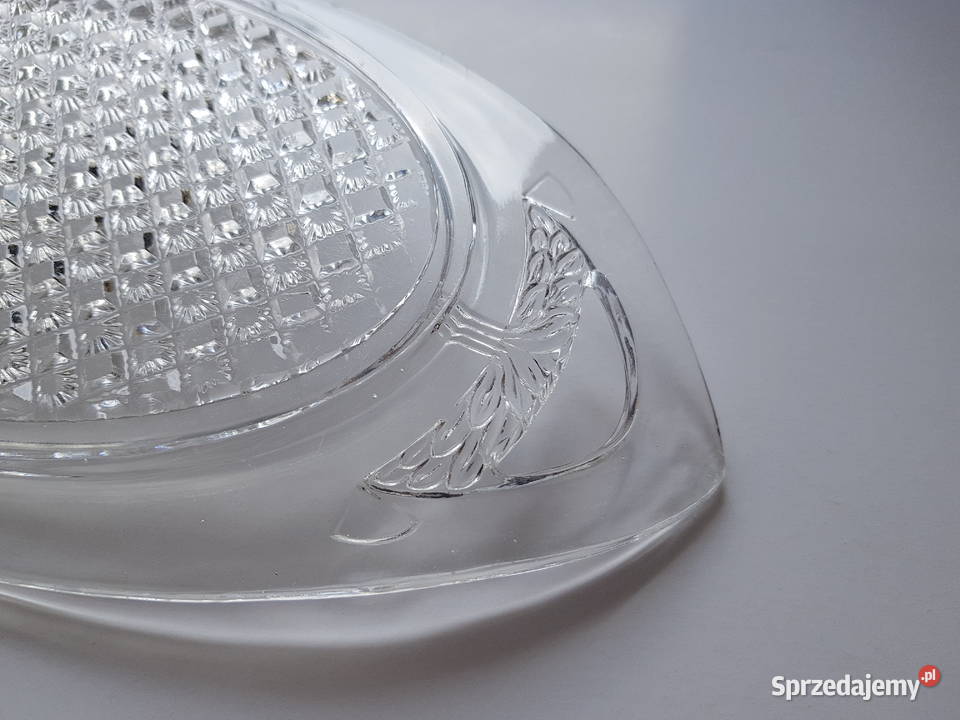 Szklana secesyjna taca Tacka szkło secesja Dąbrowa Górnicza