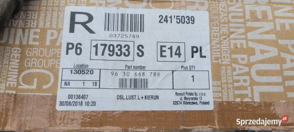RENAULT MEGANE IV NOWA OBUDOWA LUSTERKA PRAWA Ruda Śląska sprzedam