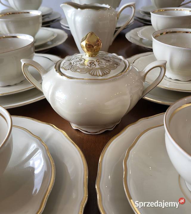 Mitterteich Bawaria antyczny serwis 10 osób Porcelana i szkło Szczecin