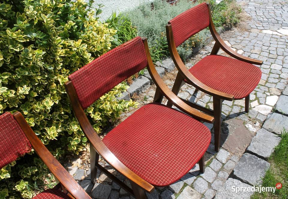 Krzesła bukowe Skoczki PRL JKędziorek GFM57 typ Meble Gliwice