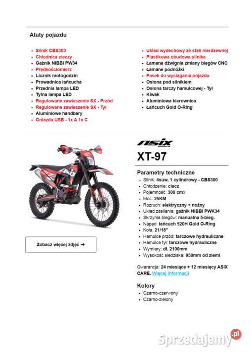 ASIX XT97 300cc Full BLACk Nowy CHŁODNICA CIECZY Loncin