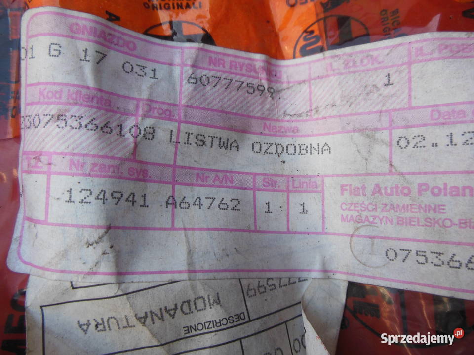 60777599 Alfa Romeo 155 9296 Ramka GRILL ATRAPA śląskie Kozy