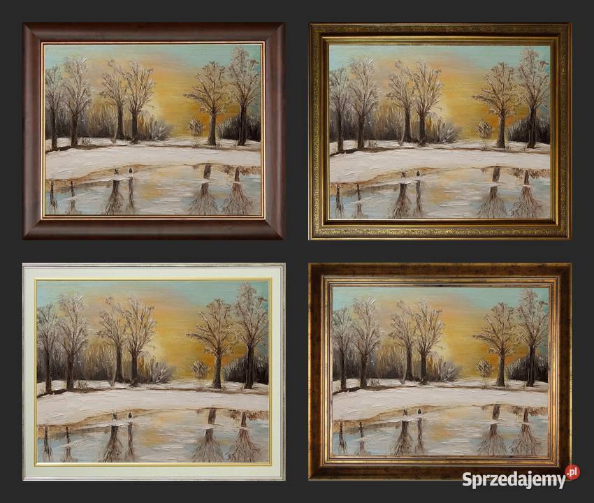 Obraz olejny Pejzaż zimowy lubelskie Lublin