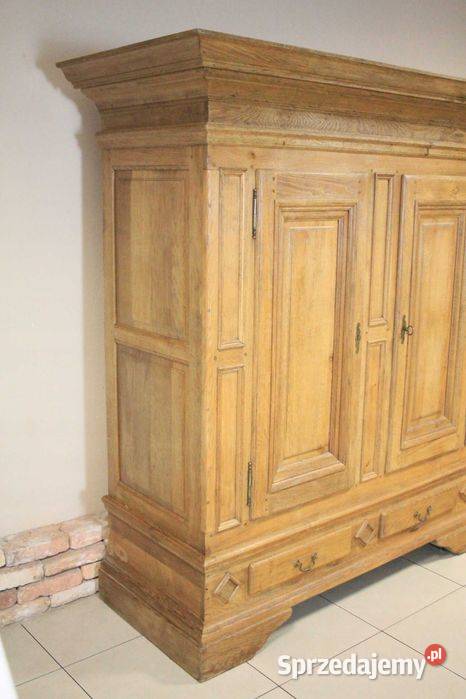 Solidna szafa z litego dębu półki regał zamykany Góra