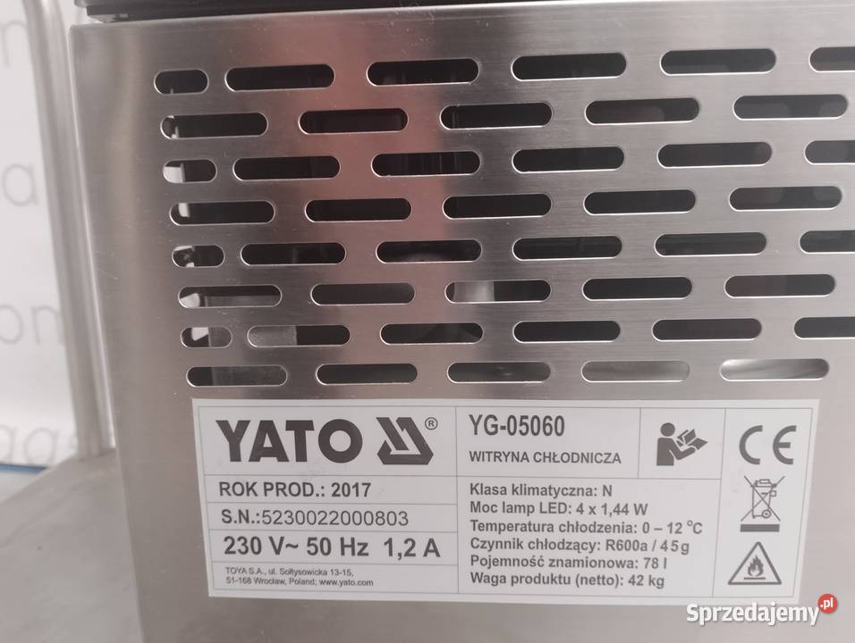 Witryna chłodnicza 78l Yato YG05060 dolnośląskie Wrocław