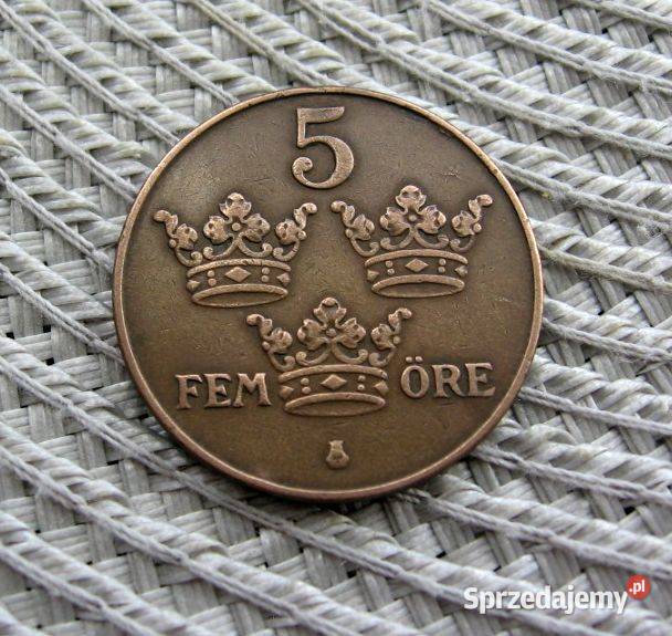 Szwecja 5 Ore 1937r Antyki, Sztuka, Kolekcje Kalisz sprzedam