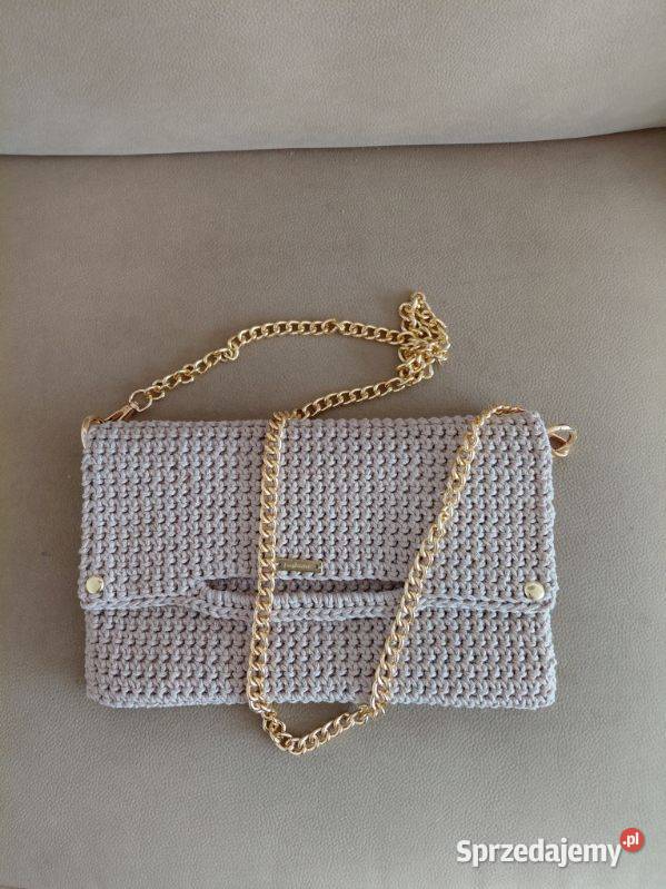 Torebka beżowa ze sznurka bawełnianego