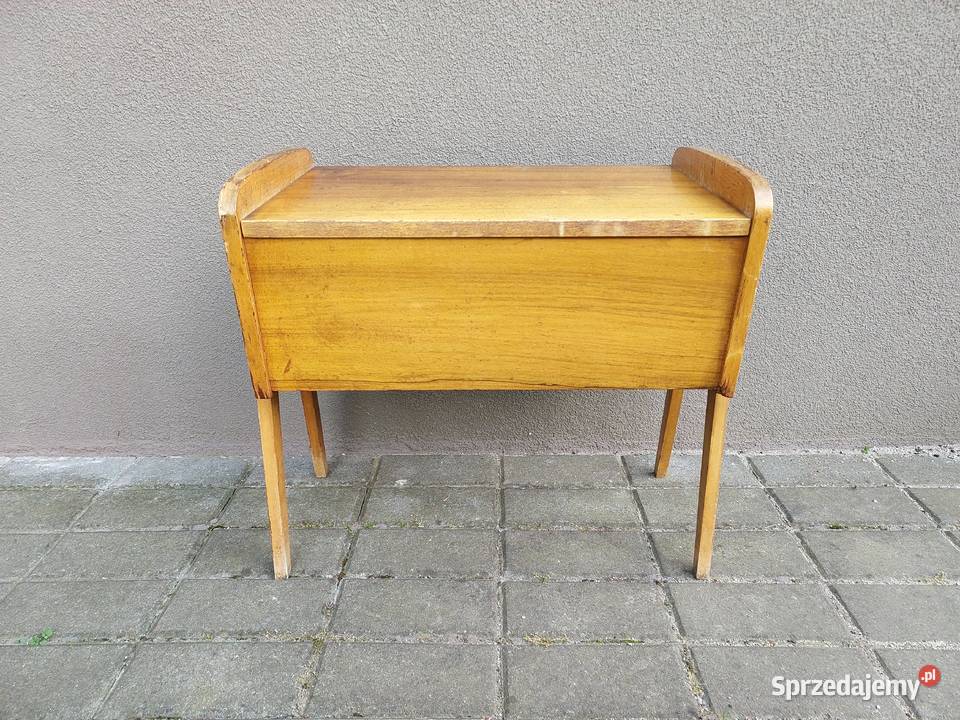 Stary stolik niciak schowek design PRL lata 70te pomorskie