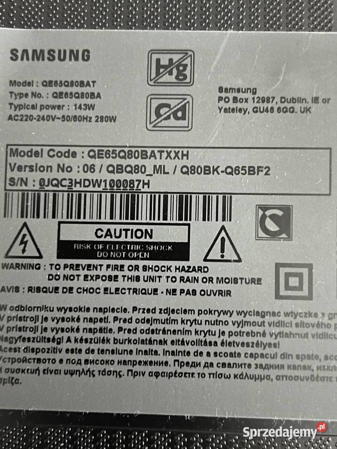 TV SAMSUNG QLED 65 QE65Q80 LED kujawsko-pomorskie Inowrocław