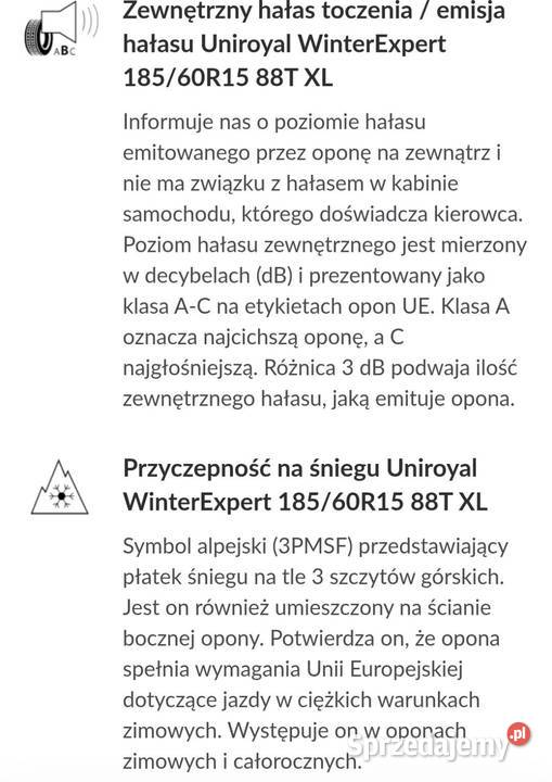 Uniroyal 18565r15 uzywane dolnośląskie Bolesławiec sprzedam