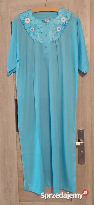 Koszula nocna damska HAFT niebieska Hajnówka