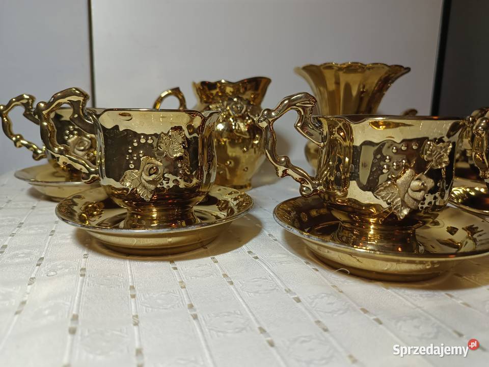 Zestaw do kawy pozłacany Warszawa
