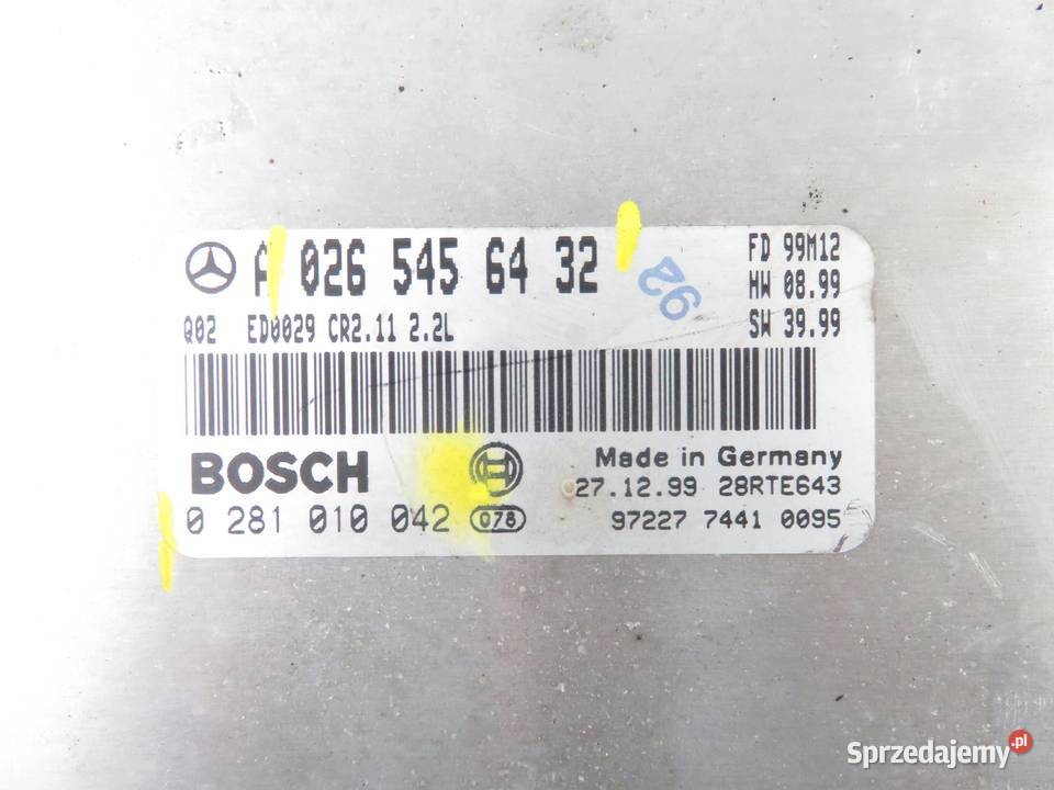 STEROWNIK MERCEDES E W210 E 200 CDI 0265456432 Komputery małopolskie