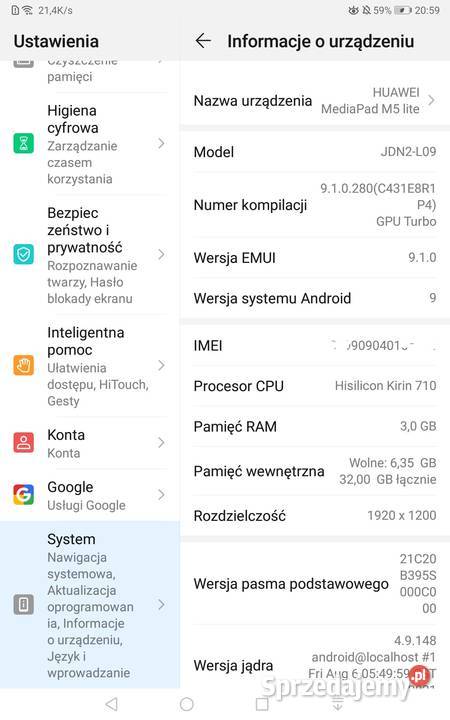 Tablet 8 Huawei MediaPad M5 Lite LTE Stan Brwinów