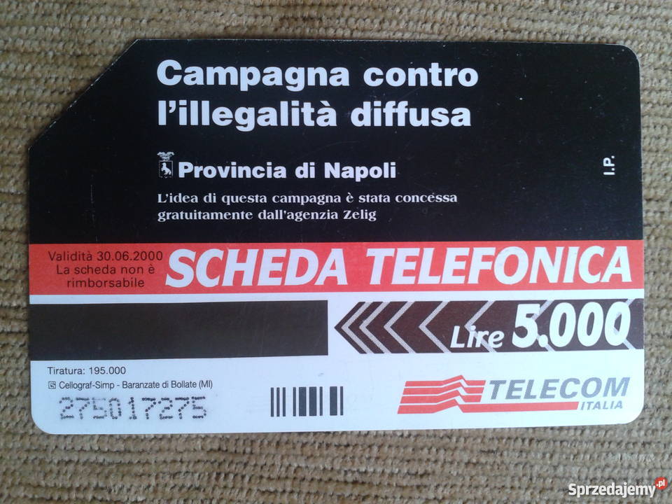 WŁOSKA KARTA MAGNETYCZNA Piszczac