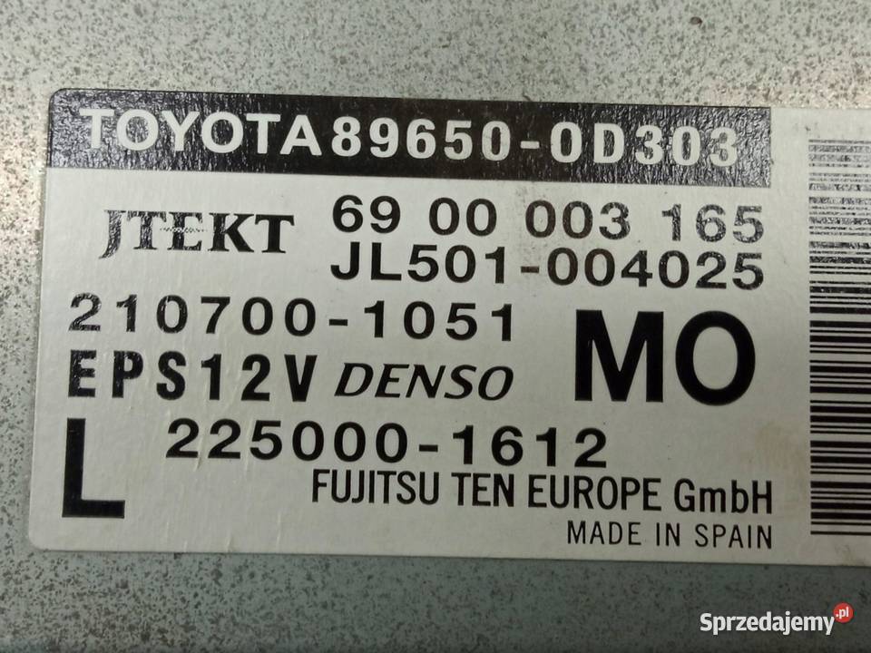 MODUŁ WSPOMAGANIA 896500D303 Toyota Yaris III