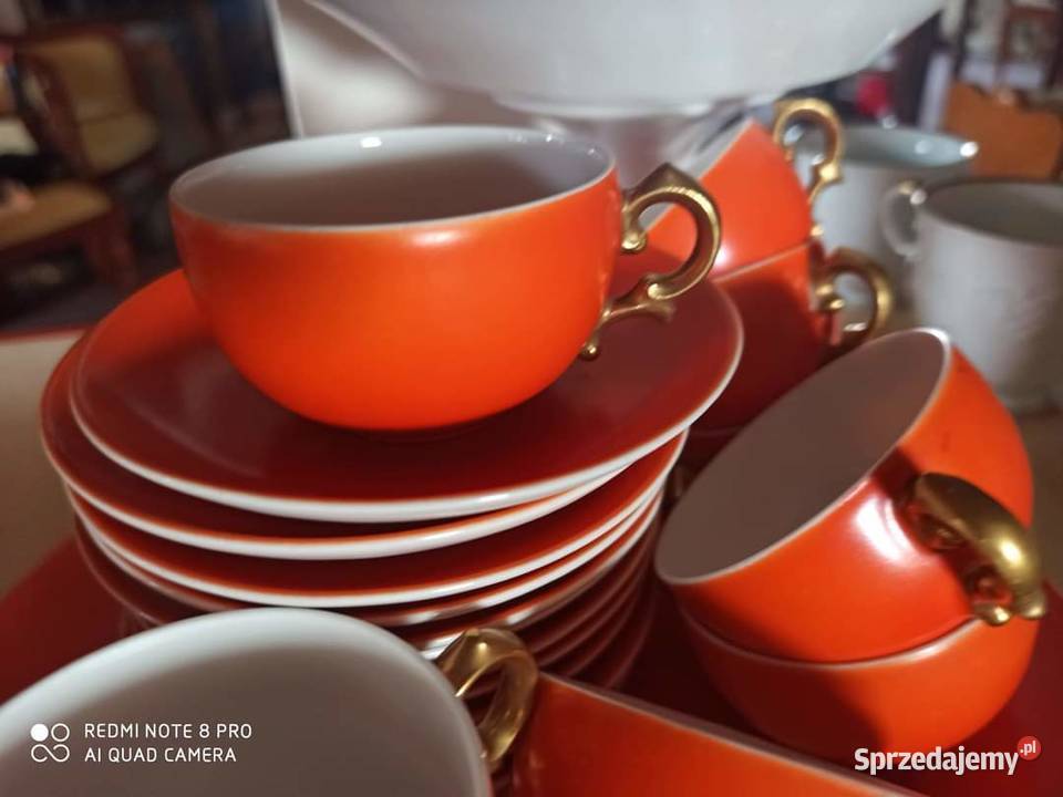 Patera KPM Pomarańczowa Złocone uszka sterczyn Gdynia sprzedam