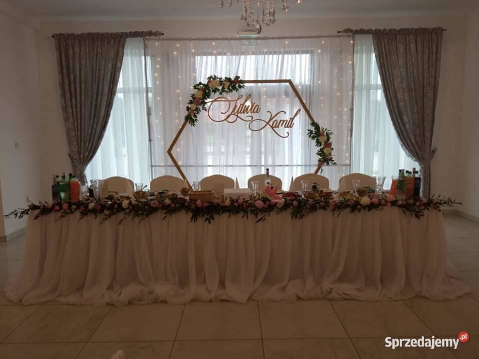 ścianka weselna heksagon drewniana złota Pozostałe mazowieckie Puszcza Mariańska sprzedam