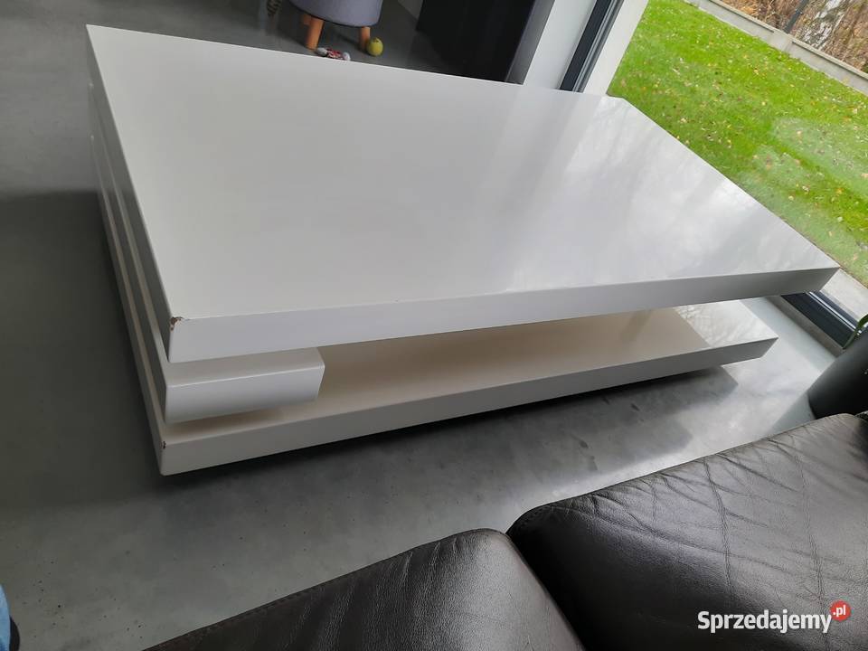 Stół ławastolik kawowy Kare Desing połysk biały 34cm Wodzisław Śląski