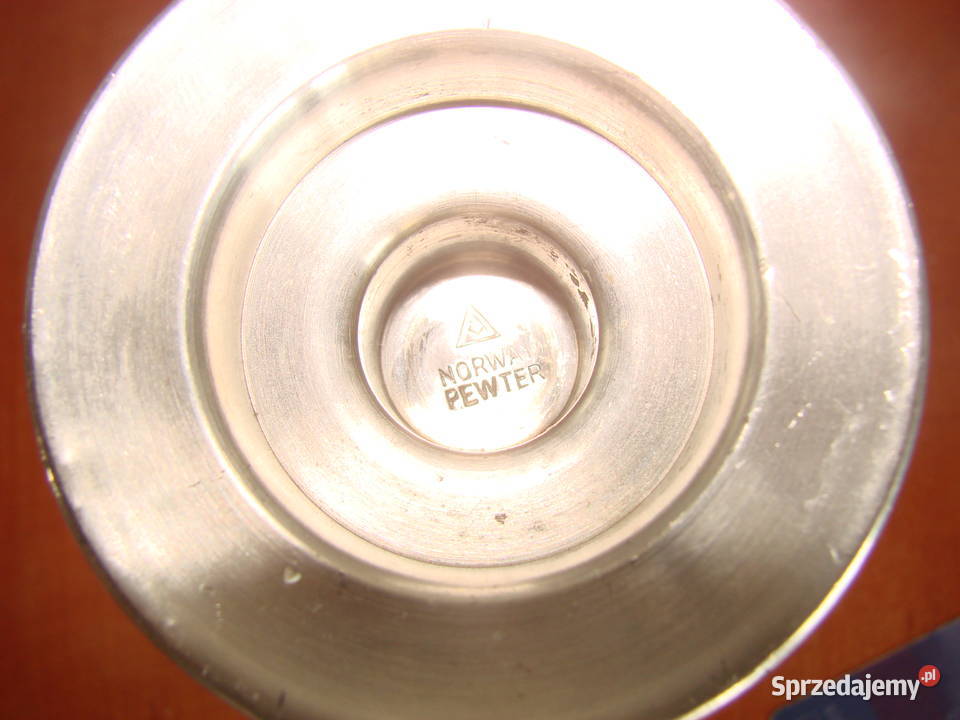 Norway Pewter cynowy świecznik Pruszcz Gdański