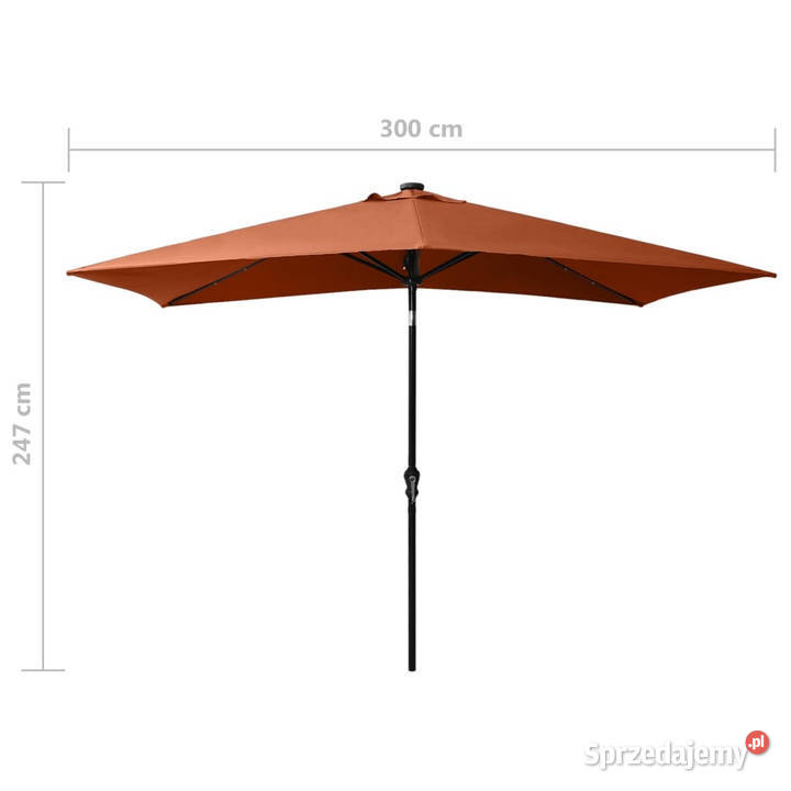Parasol ogrodowy z LED i stalowym słupkiem Parasole ogrodowe mazowieckie Warszawa