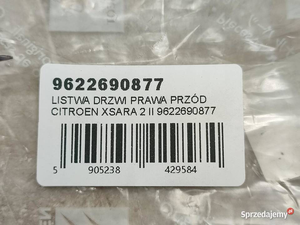 LISTWA DRZWI PRAWY PRZÓD CITROEN XSARA N1